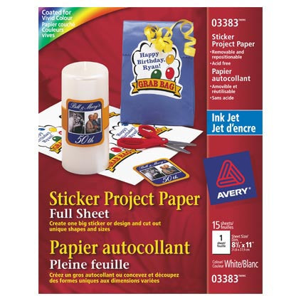 Avery Sticker Project Paper – Famous Toys
