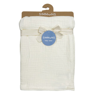 Simmons Deluxe 4ply Muslin Blanket Cocunut Milk