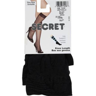 Secret 02648R Knee Length Sheer 1pk Black One Size D3