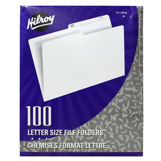 Hilroy Letter Size File Folders Ivory 100 Recycled