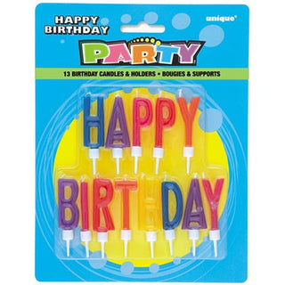 Happy Birthday Letter Candles In Holders