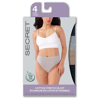 Secret 43302A Hi Cut Underwear 4Pk Asst M D3