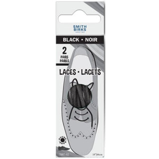 Symak Shoe Laces Round 2pk Black 18in