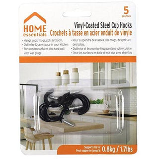 Cup Hook Black 1.7lbs 5pk