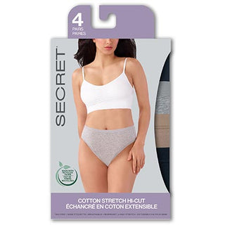 Secret 43302A Hi Cut Underwear 4Pk Asst S D3