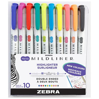 Zebra Mildliner Highlighter Double Ended Asst 10pk