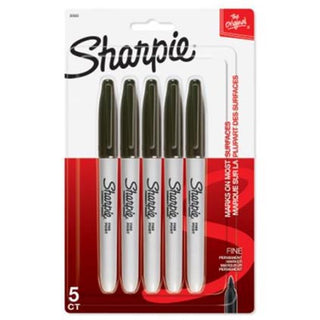 Sharpie Marker Fine Black 5pk