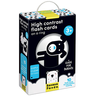 Banana Panda High Contrast Flash Cards On A Ring