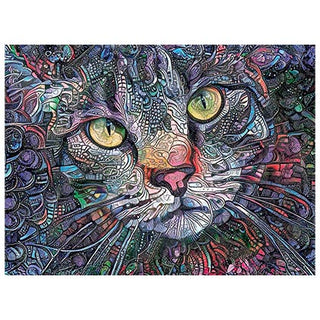 Sunsout Puzzle 1000pc Psychedelic Kitty Cat