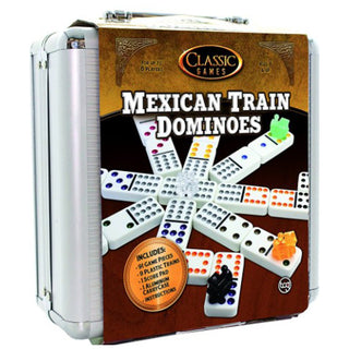 Dominoes Mexican Train Aluminum Case