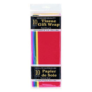 Assorted Colour Tissue Sheets 10pk
