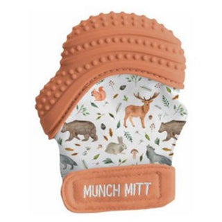 Malarkey Kids Munch Mitt  Wearable Teether Orange Woodland Animals