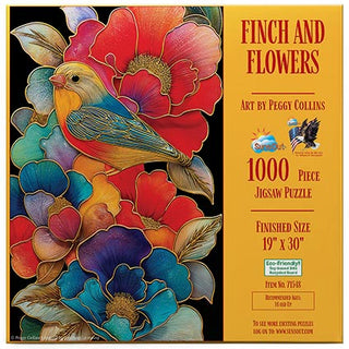 Sunsout Puzzle 1000pc Finch and Flowers