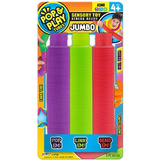 Sensory Toy Pop and Play Jumbo Tube 3pk