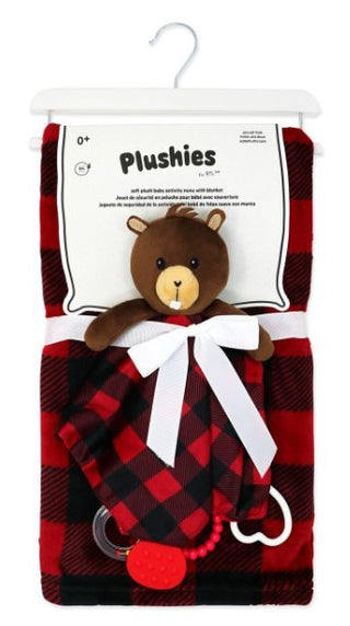 Plush Activity Nunu and Blanket Red Beaver
