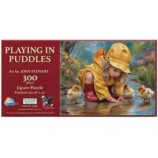 Sunsout Puzzle 300pc Playing in puddles