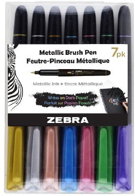 Zebra Metallic Brush Pen 7pk