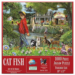 Sunsout Puzzle 1000pc Cat Fish