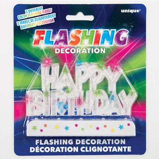Flashing Happy Birthday Cake Decoration