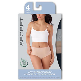 Secret 43300A Regular Brief Underwear 4Pk Asst L D3