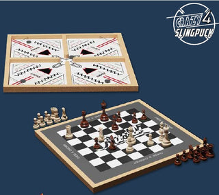 Rustik 3 in 1 Crazy 4 sling Puck Chess Checkers