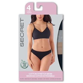 Secret 43301A Bikini Underwear 4Pk Asst XL D3
