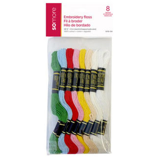 Symak Embroidery Floss Asst Bright Colours 8pc