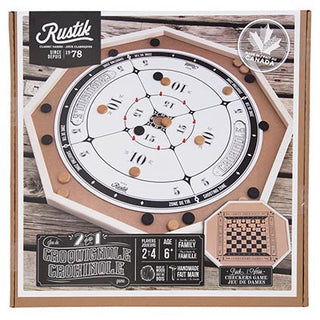 Rustik 2 in 1 Crokinole Checkers Deluxe