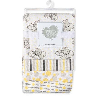 Yellow Love You Ton Elephant Receiving Blanket 4pk