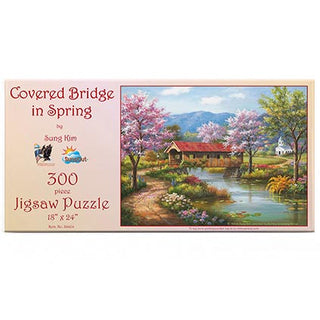 Sunsout Puzzle 300pc Covered Bridge in Spring