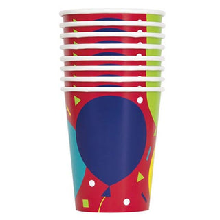 Balloon Party Birthday 9oz Cup 8pk