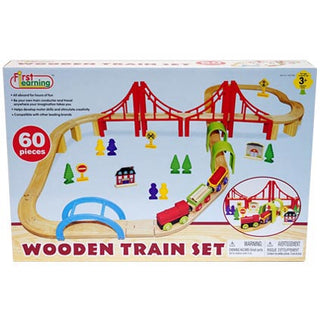 First Learning Wooden Train Set 60pc