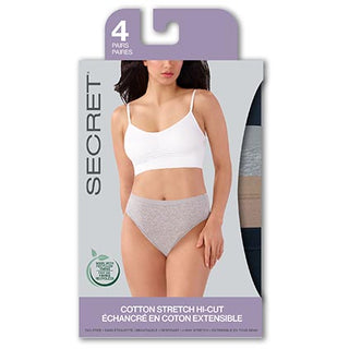 Secret 43302A Hi Cut Underwear 4Pk Asst XL D3