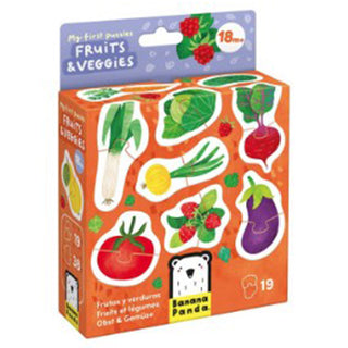 Banana Panda My First Puzzles - 2Pc X 19 Mini Puzzles - Fruits And Veggies