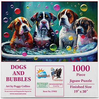 Sunsout Puzzle 1000pc Dogs and Bubbles