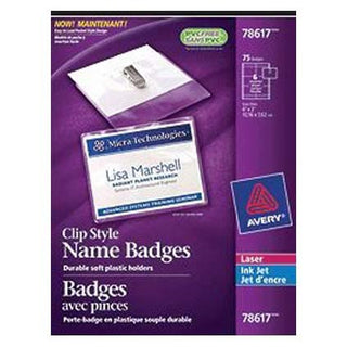 Avery Name Badge Kit With Clip 4in x 3in