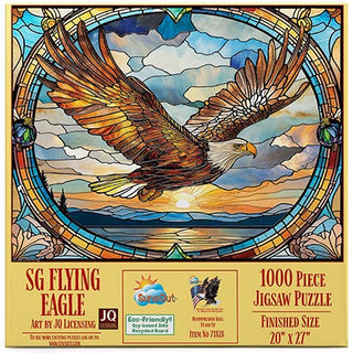 Sunsout Puzzle 1000pc Stained Glass Flying Eagle