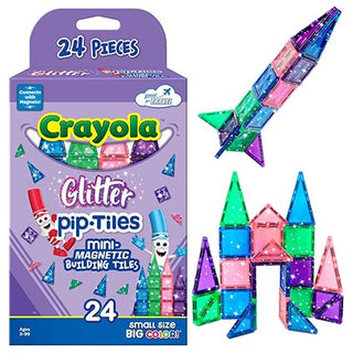 Crayola Glitter Mini PIP Magnetic Tiles 24pc