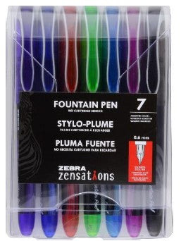 Zebra Fountain Pen Assorted 7pk