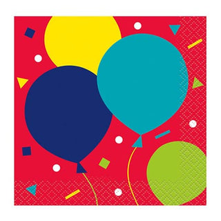 Balloon Party Birthday Beverage Napkins 16pk