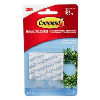 Command Clear Medium Hooks With Clear Strips