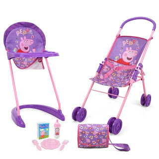 Peppa Pig 8pc Stroll n Feed Set Purple