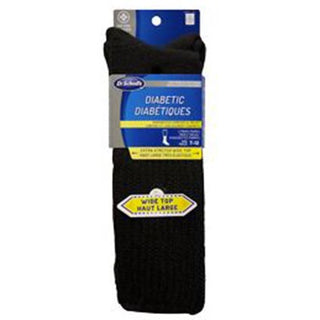 Dr Scholls Diabetic Crew Extra Wide Black 2pr Size 7 to 12