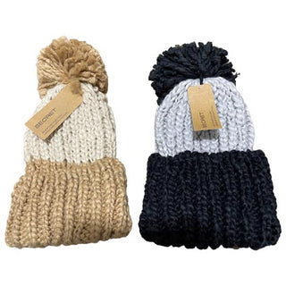 Secret ACAWHA0464 Ladies Chunky Cable Slub Beanie Asst