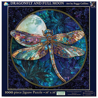 Sunsout Puzzle 1000pc Dragonfly and Full Moon