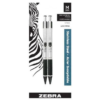 Zebra M301 Steel Barrel Mechanical Pencil 0.7mm 2pk