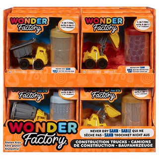 Wonder Factory Never Dry Sand Construction Trucks Asst CDU12