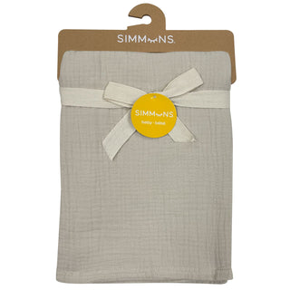 Simmons Deluxe 4ply Muslin Blanket Moonbeam