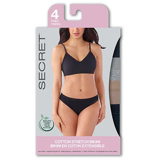 Secret 43301A Bikini Underwear 4Pk Asst L D3