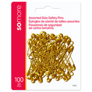 Symak Brass Safety Pins 100 Asst